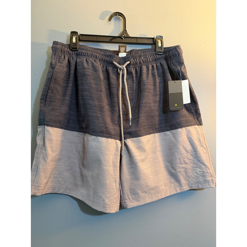 Ocean Current Mens Hybrid Shorts Large Charcoal Grey Colorblock Swim Trunks NWT